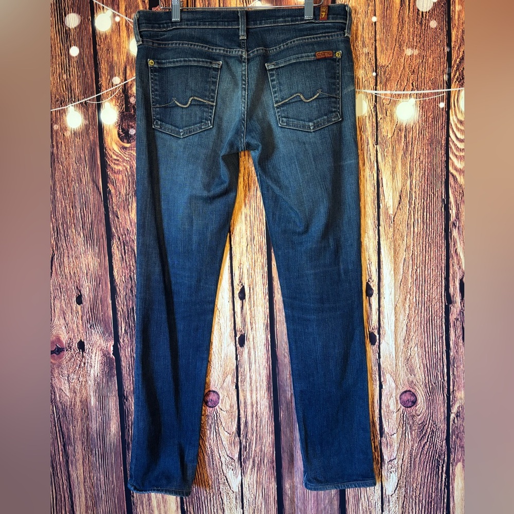 7 For All Mankind Dark Blue Skinny Jeans - Picture 2 of 5